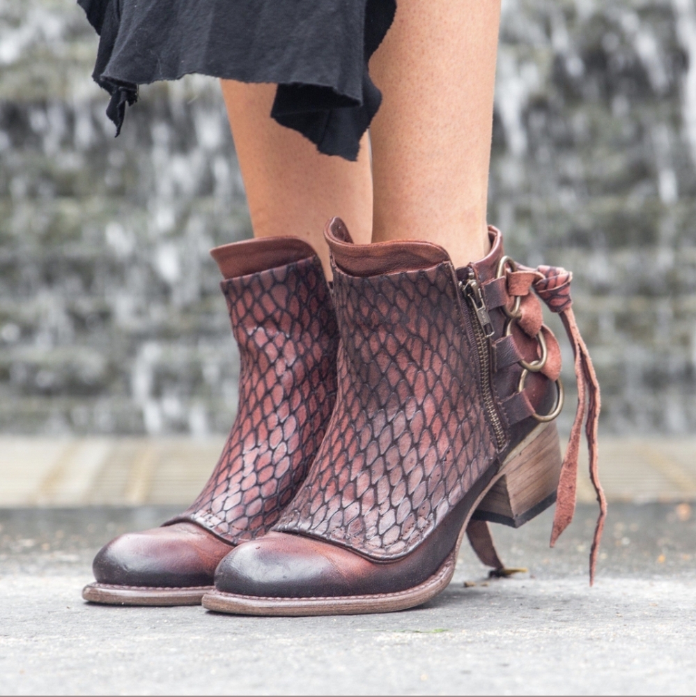 Freebird Cheri Rust Multi Booties Size 10 - image 2